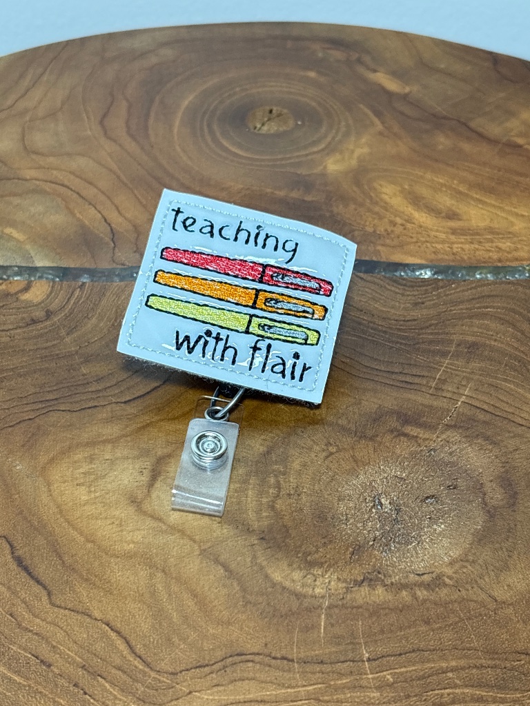 Retractable Name Badge Holder For Teacher "Teaching With Flair"